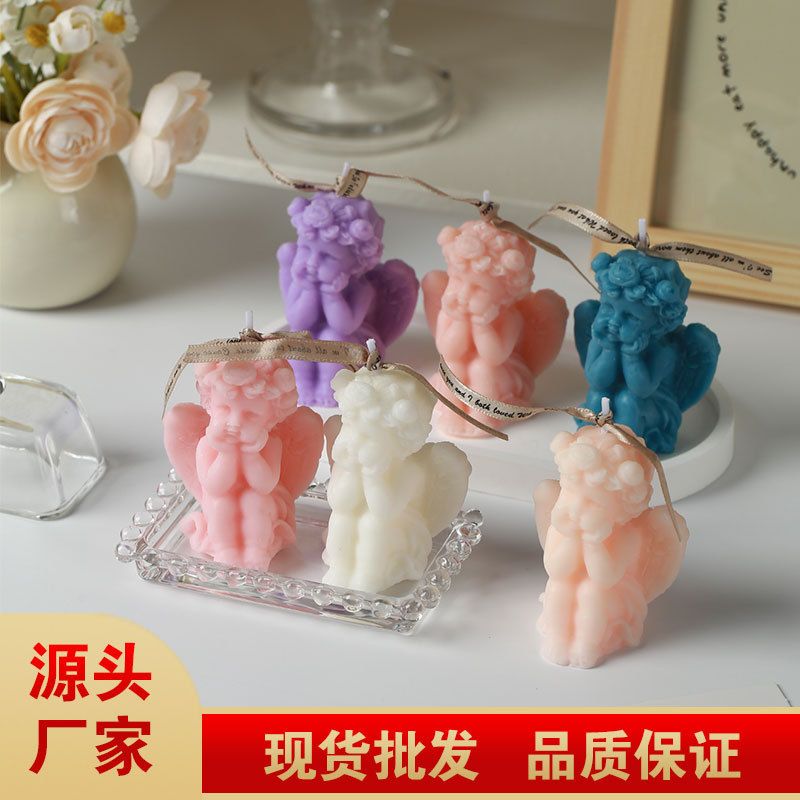 小天使香薰蜡烛浪漫创意生日伴手礼香氛桌面装饰摆件跨境造型蜡烛|undefined
