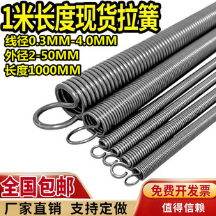 Spring Steel 1m Strip Tension Springs Strong with Hooks for Curtains, Stretch Tension Thin Soft Sheathed Door Springs