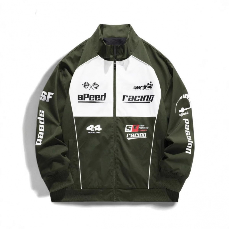 Men's Autumn Racing-Inspired Color-Block Stand-Collar Casual Jacket 2026 New Model Men's Autumn Racing-Inspired Color-Block Stand-Collar Casual Jacket 2026 New Model