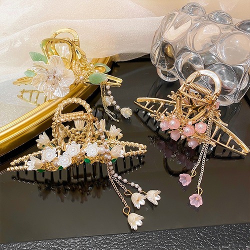 Ancient style Hanfu tassel hairpin on the back of the head large hairpin shark clip women's new grabber hairpin headwear wholesale