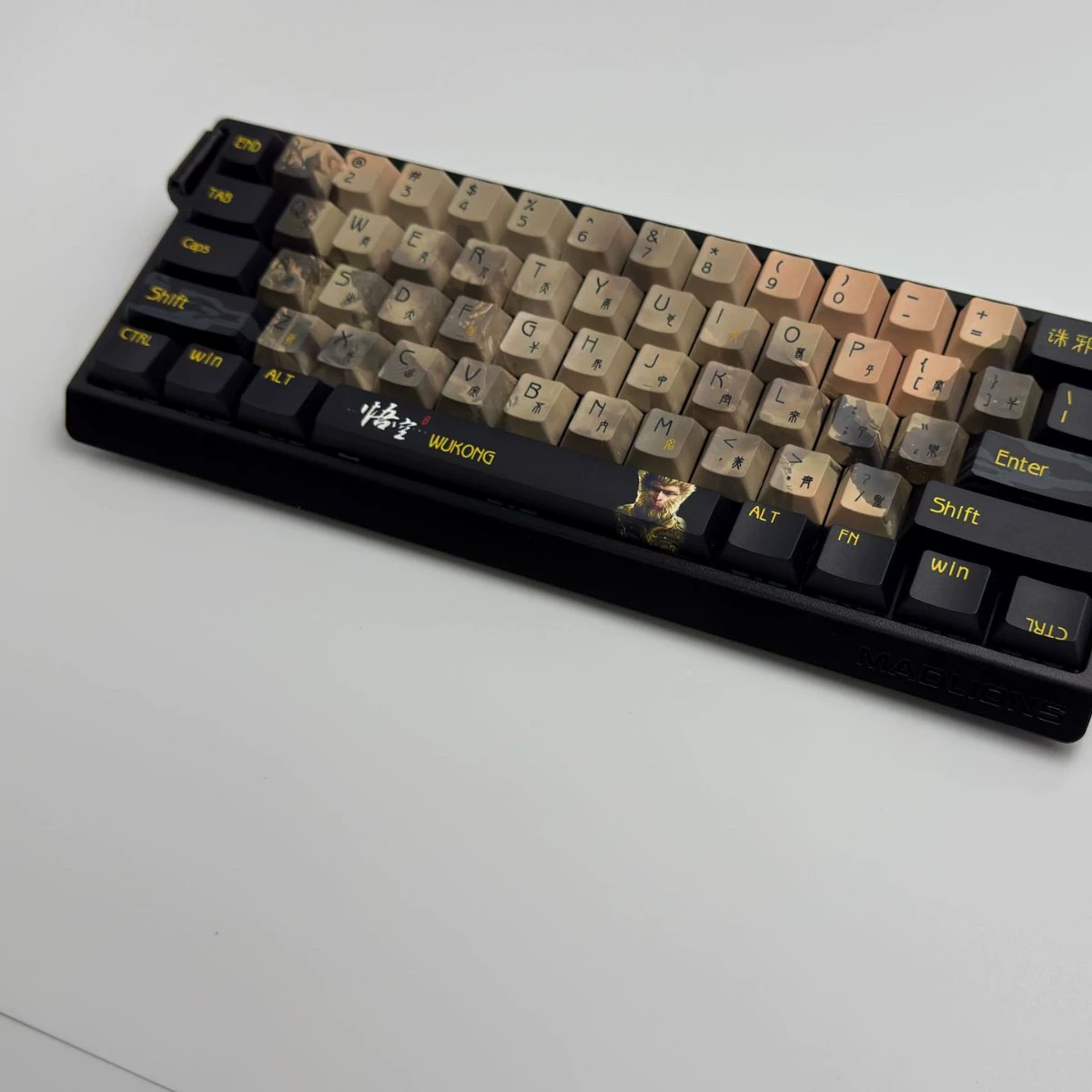 Wukong оригинальные клавиши MDA, высокоперсонализированные кастомные PBT кейкапы с термосублимацией для механической клавиатуры, текстура