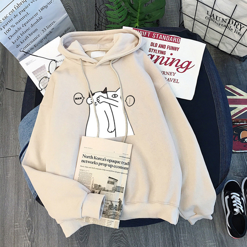 fleece-lined Thickened Sweatshirt Women's Winter 2021 European and American Loose BF Lazy Style Top oversize Jacket for Hair