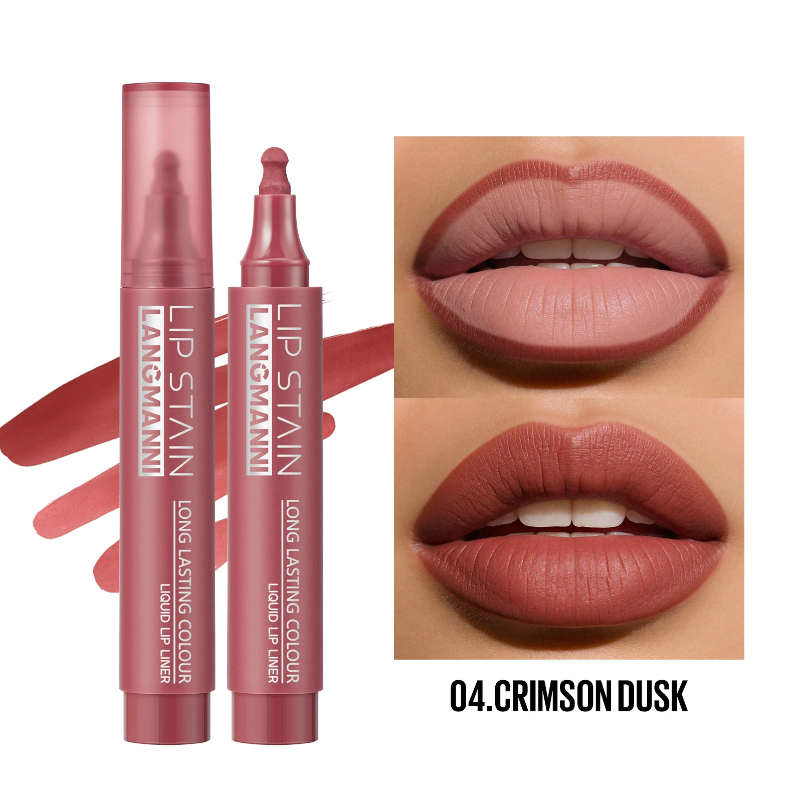 Контур для губ Liquid Lip Liner (LANGMANNI), стойкий, 3 мл, набор из 6 оттенков, тонкий аппликатор