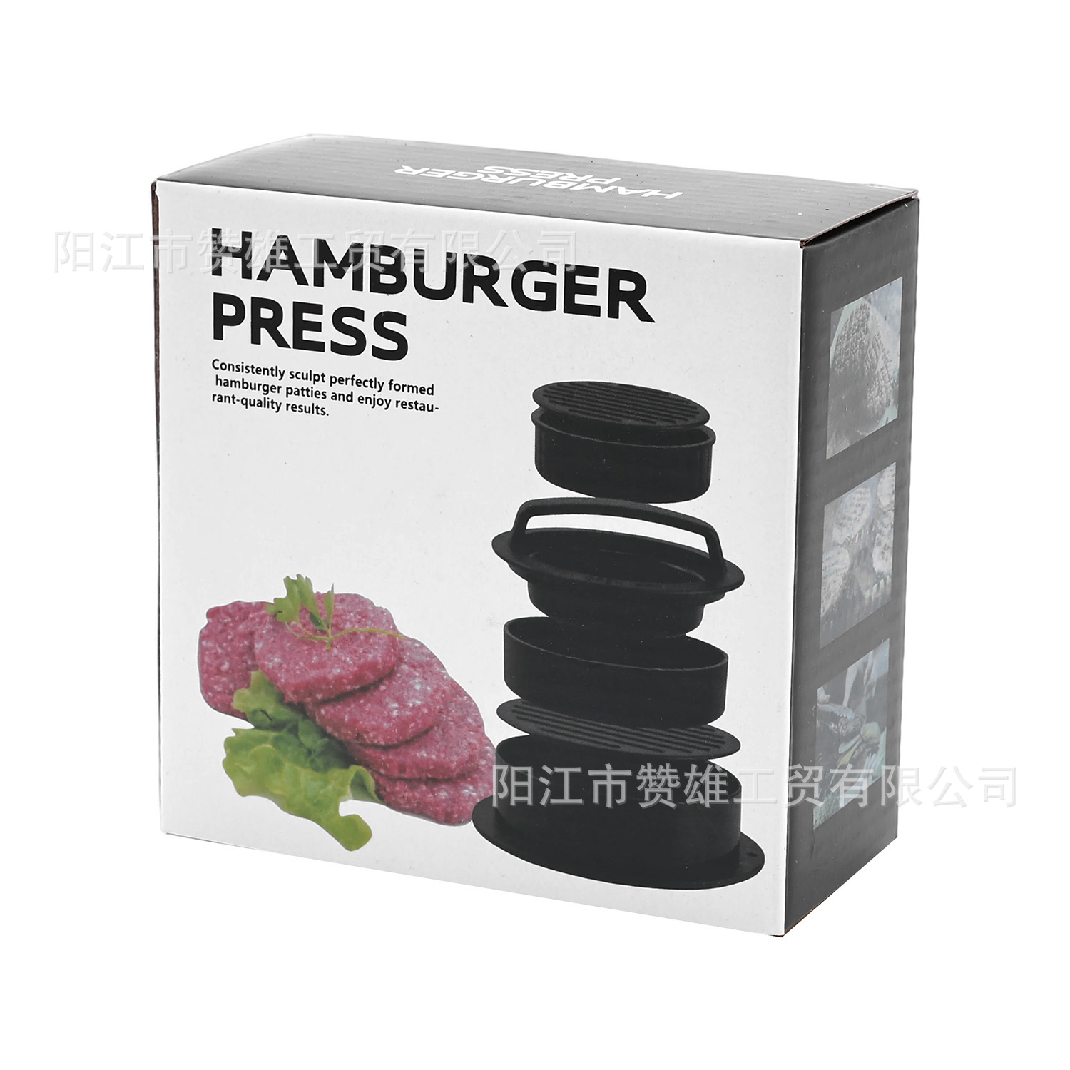 Fábrica directa de prensa de carne de hamburguesas molde de prensa de carne manual redonda DIY gadget de cocina