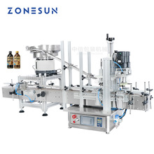 ZONESUN 台式全自动塑料瓶盖旋盖机 带振动盘送盖下料搓盖机1870V