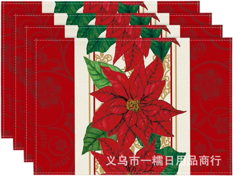 クロスボーダー爆発クリスマス雪だるま食事マット雪格子テーブルマットクリスマスパーティー装飾断熱マット祝日装飾|undefined
