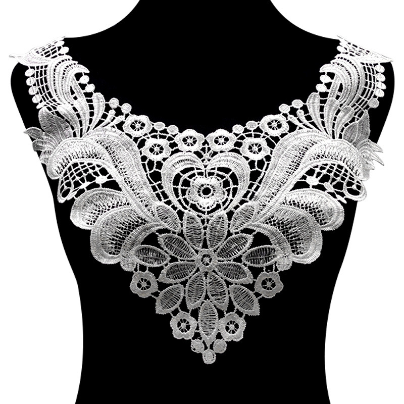 Water Soluble Lace Collar Polyester Lace Corsage Pieces Hollow Fake Collar DIY Garment Accessories Collar Lace