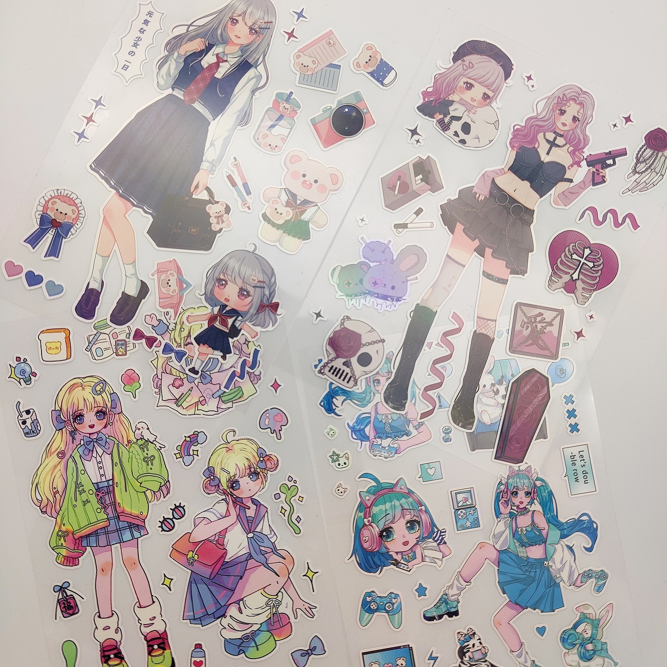13g Weight 1 Piece Quantity Class, Learning, School Occasion Special Adhesive Sticker Material Cartoon Pattern Cute Style Original Korean Style Hand Account Cartoon Goo Card Stickers Wholesale Ins Cartoon Characters Cute Laser Goo Card Small Stickers 6