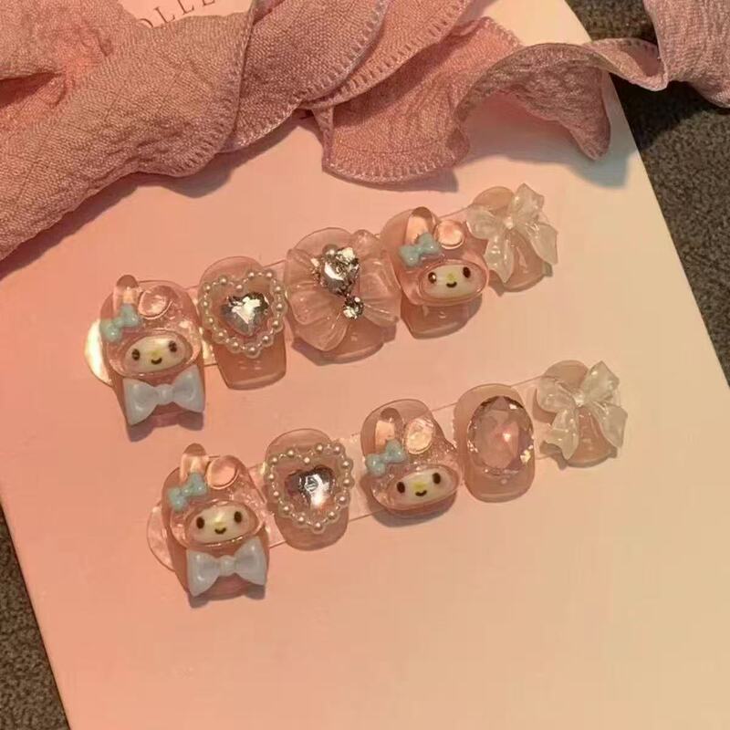 Cartoon Dopamine Short Nail Stickers Cute Girl Kawaii My Melody Nail Art Nail Stickers Cute Nail Patches Cartoon Dopamine Short Nail Stickers Cute Girl Kawaii My Melody Nail Art Nail Stickers Cute Nail Patches