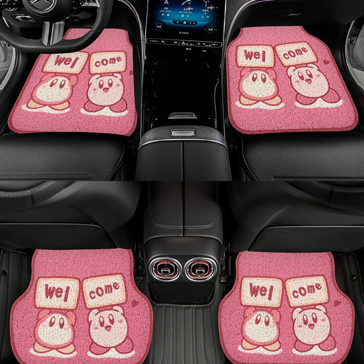 汽车丝圈脚垫通用车载主副驾驶前后排脚垫卡通可爱防脏脚踏垫批发
