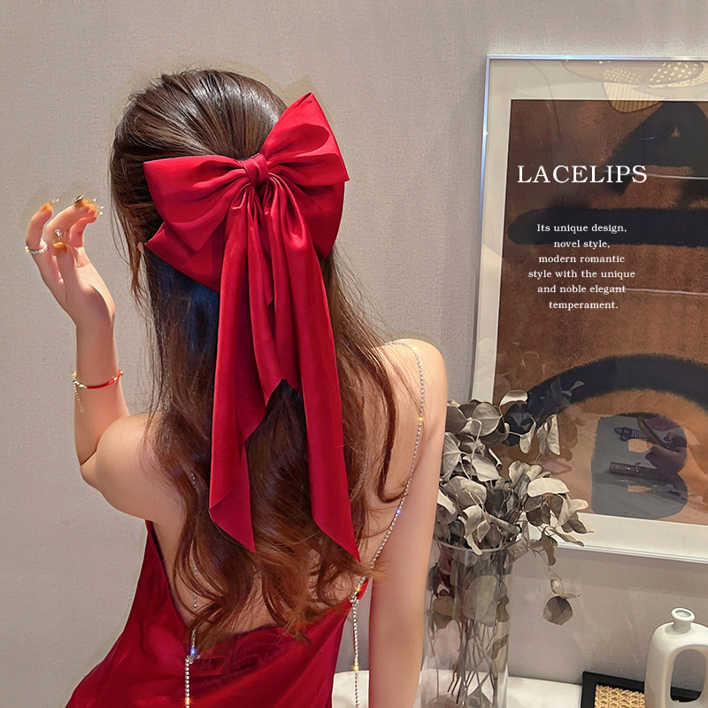Korean red hair accessory for bride