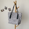 Capacious skirt for leisure, nylon purse, fashionable shopping bag, increased thickness, floral print