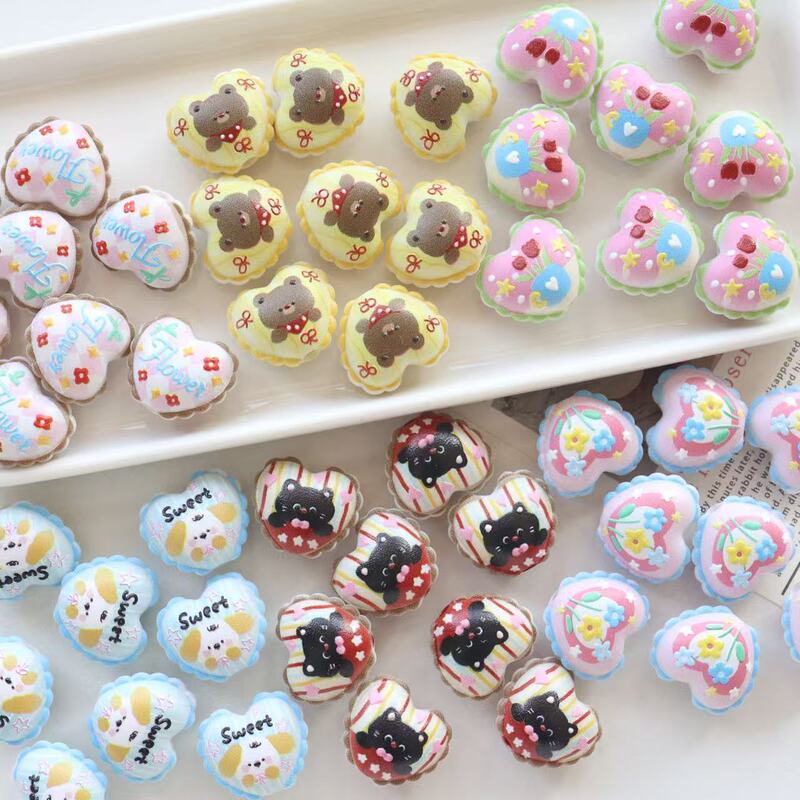 Trendy girly style printed lace inflatable heart beads DIY phone chain bracelet pendant bag charm video accessories