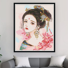 古风美女十字绣新款客厅卧室小件自己手工绣家用刺绣挂画可帮代绣