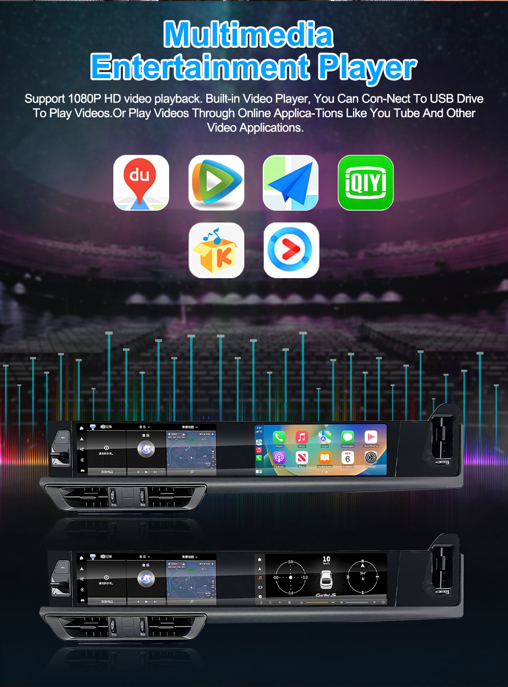 Suitable for Porsche Cayenne 18-23 Models, Dual-Screen Android Navigation Car Central Control Large-Screen Navigation All-In-One Device