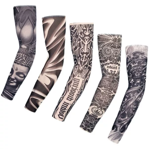 Wholesale tattoo sleeve flower arm sleeve tattoo men's and women's ice cool sleeve summer riding driving sun protection arm sleeve hand sleeve