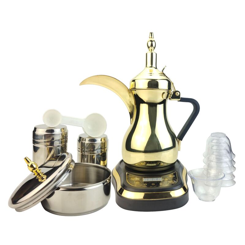 Factory Direct Sales Stainless Steel Middle Eastern Pot Set Arabic Coffee Pot Set Gold Silver 600ml