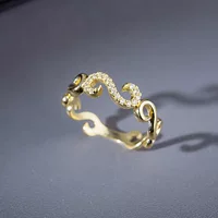 14K Золотое кольцо письмо S инкрустированные простое Золотое кольцо указательный палец 30540