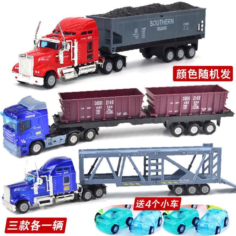[Free Shipping for Dropshipping] 1:48 Alloy Large Truck American Transport Truck Discount Set Container Truck Model