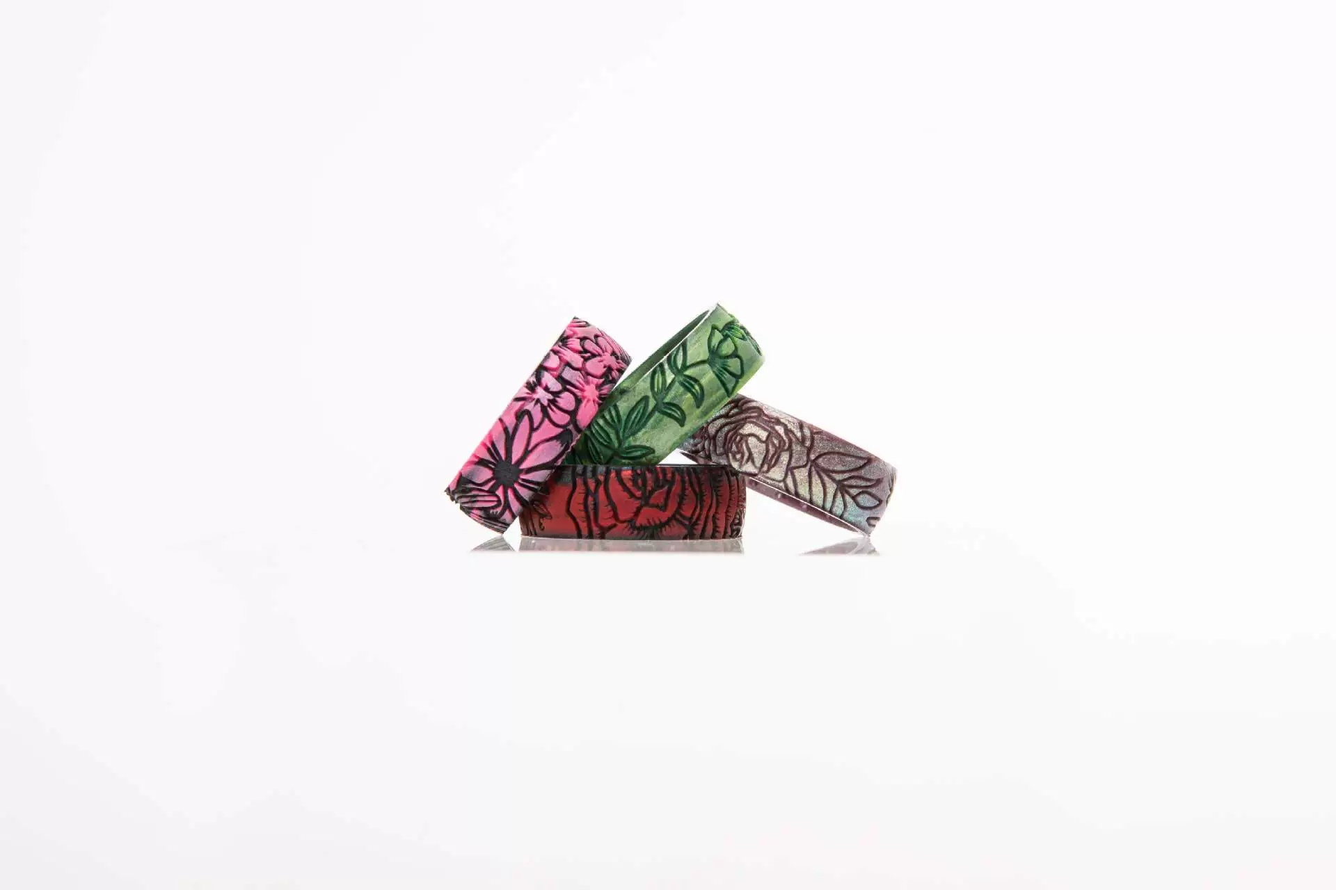 Three dimensional silicone fashionable ring, accessory, flowered, for beloved