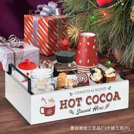 新款木质分格干果收纳盒手提式零食饼干整理盒茶水间茶包储物木盒