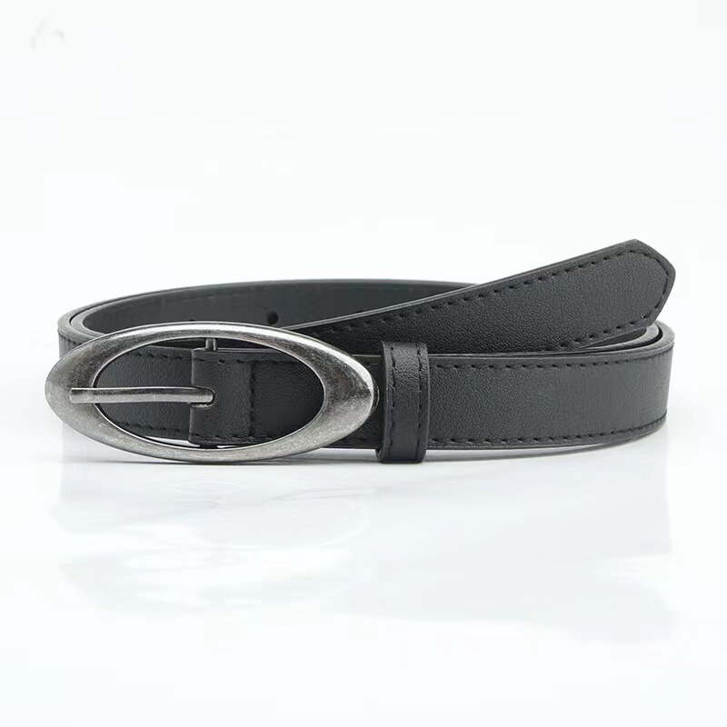 Factory wholesale Korean oval alloy buckle ladies belt decorative dress suit jeans Joker belt