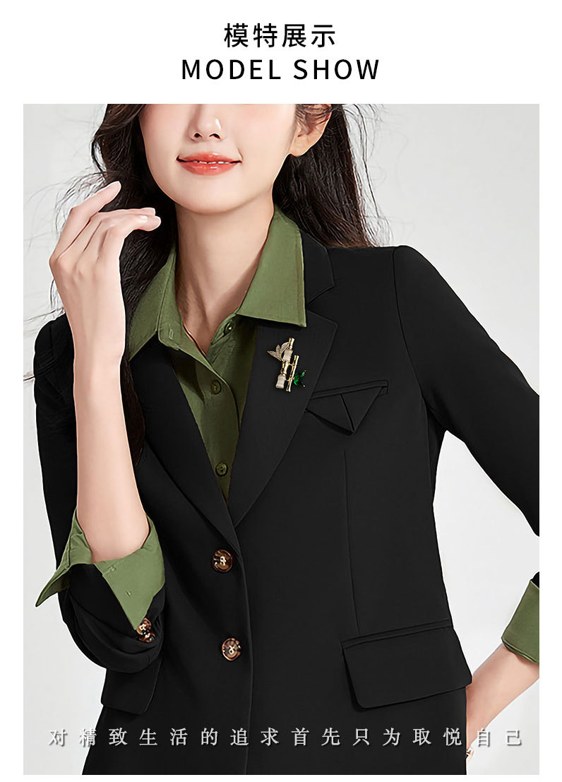 新品平安绿竹胸针时尚百搭节节高竹节胸花小众轻奢国风