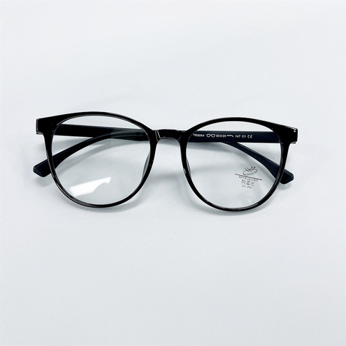8064 New TR90 Round Frame Ultra-light No Screw Myopia Glasses Frame Men and Women's Natural Makeup Internet Celebrity Anti-Blue Light Glasses 