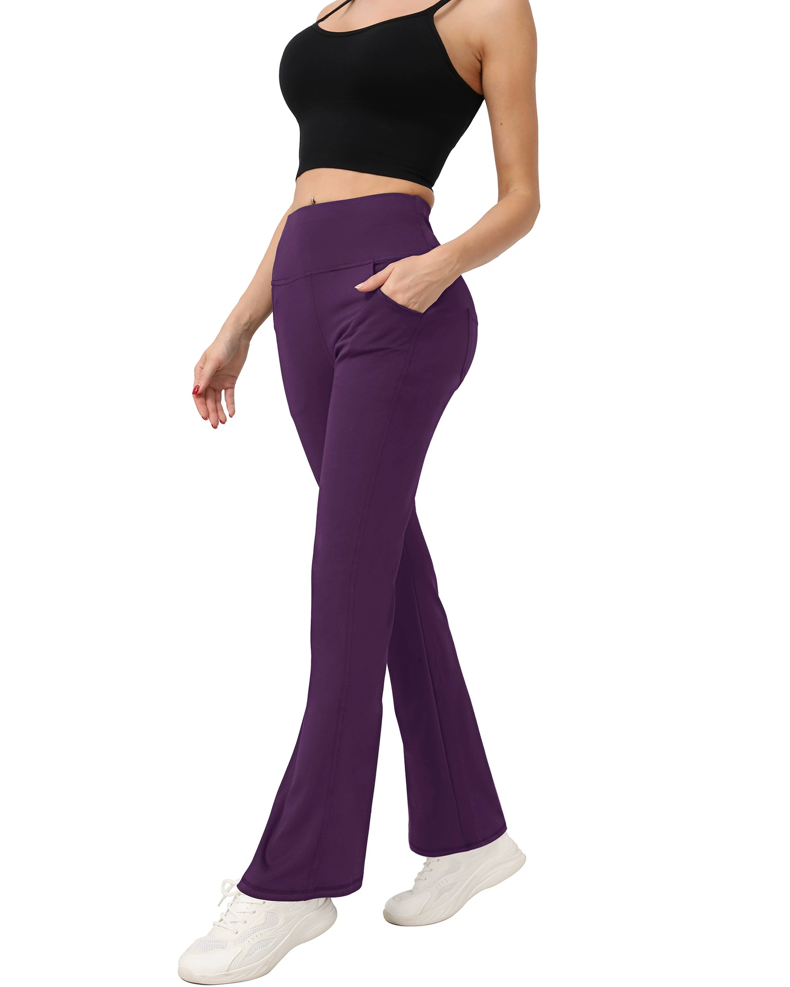 (Кросс-бордерная торговля), л leggings, спортивное туристическое нижнее белье для коррекции формы бедер, расклешенные брюки для спортивного зала, европейский стиль, новая коллекция, высокая талия