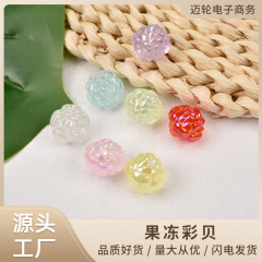 Sweet Acrylic Resin Jelly Color Shell 15mm AB Color String Beads DIY Jewelry Accessories Material Wholesale