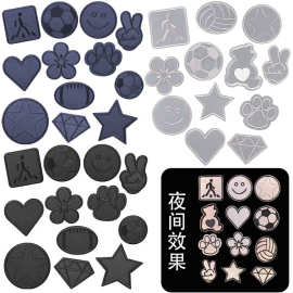 啸天亚马逊36片混装斜纹布贴刺绣补丁贴衣服补丁贴反光皮绣花章仔