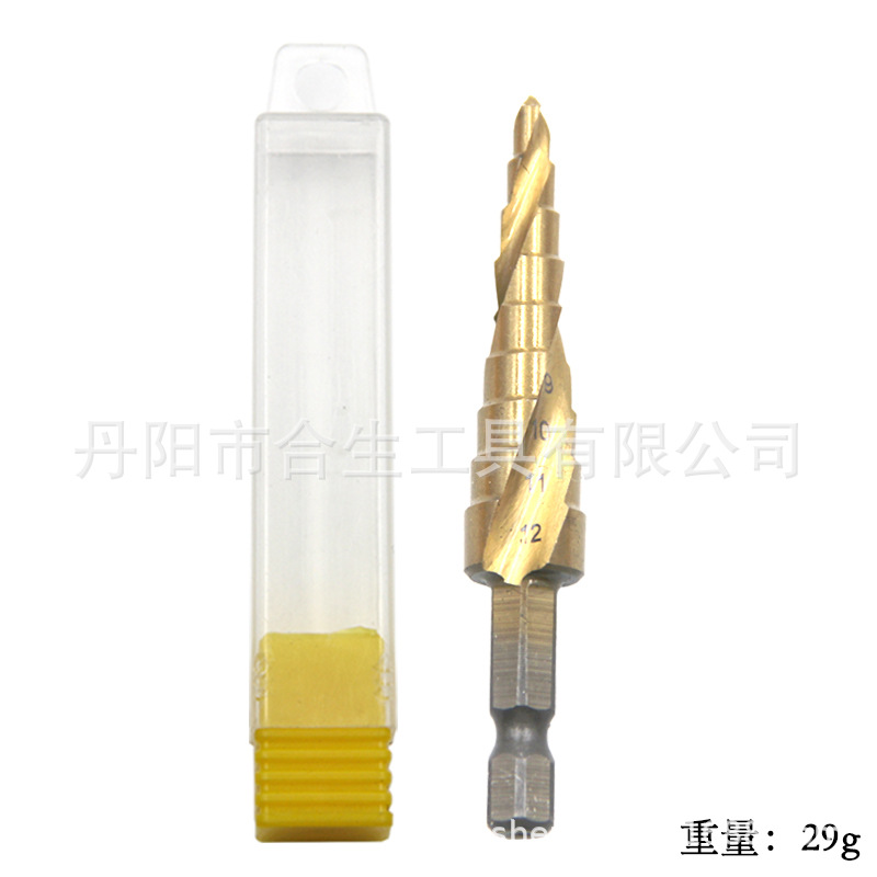 Cross-border 3 piezas mango hexagonal ranura en espiral de titanio plateado 4-12/4-20/4-32 paso taladro traje taladro eléctrico transfronterizo