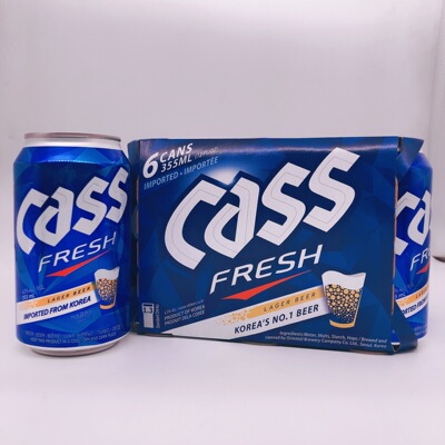【cass啤酒】 韩国原装进口凯狮啤酒原味355ml*24罐整箱|ms