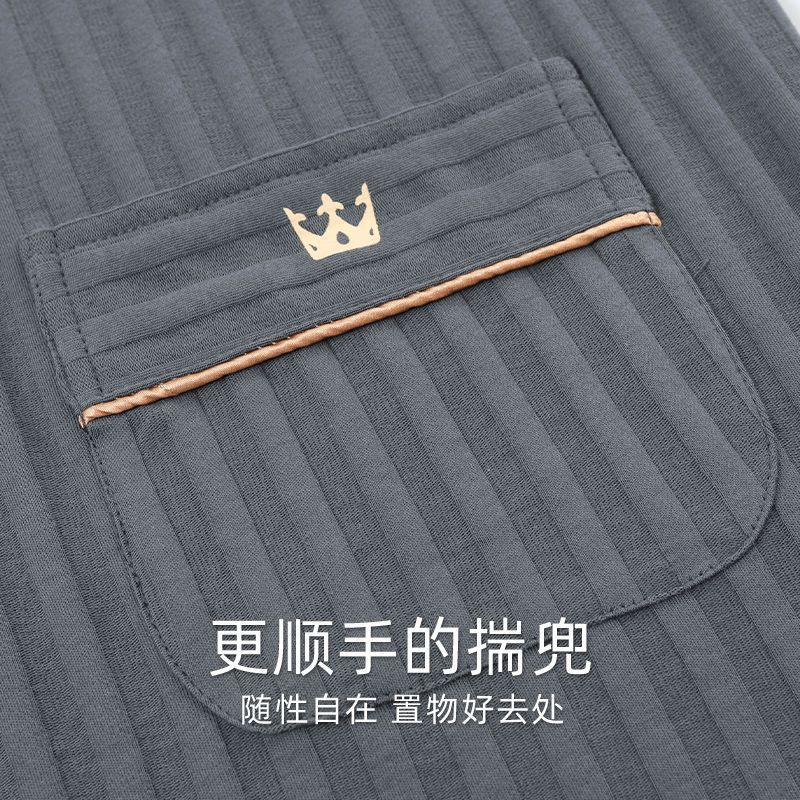 Pijama de algodón masculino primavera y otoño manga larga casual simple cardigan suelto grande conjunto de ropa para el hogar juvenil