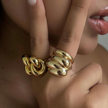 18k金不锈钢水滴戒指时尚指环高级感戒指简约时尚情侣高级感