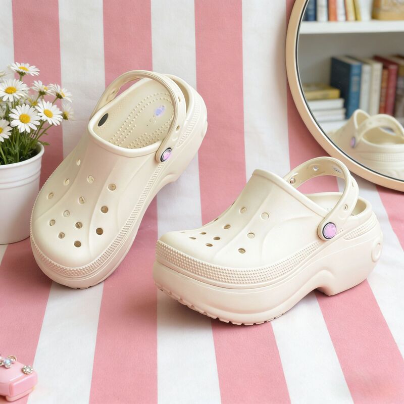 Cross Bella Croc Shoes Women's Slippers Casual Thick-Soled Height-Increasing Outdoor Beach Sandals Ballet Croc Shoes Cross Bella Croc Shoes Women's Slippers Casual Thick-Soled Height-Increasing Outdoor Beach Sandals Ballet Croc Shoes