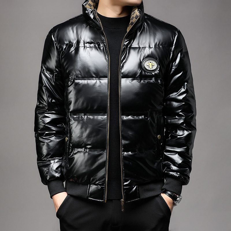 2024 New Stand Collar Warm Men's Winter New Loose Jacket Men's down Jacket Bright White Duck down Jacket No
