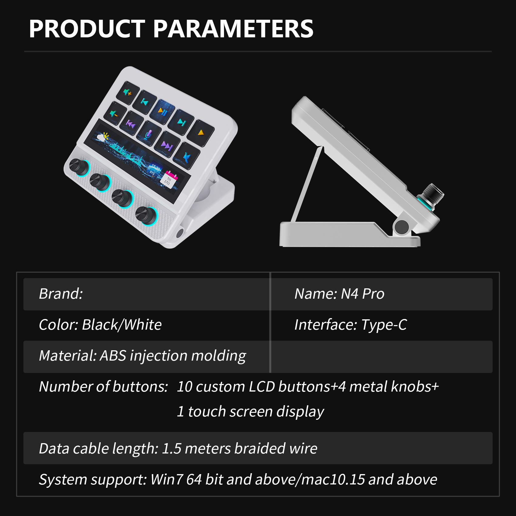 New MiraBox N4 Pro Stream Deck Visual Custom Keyboard 0-60