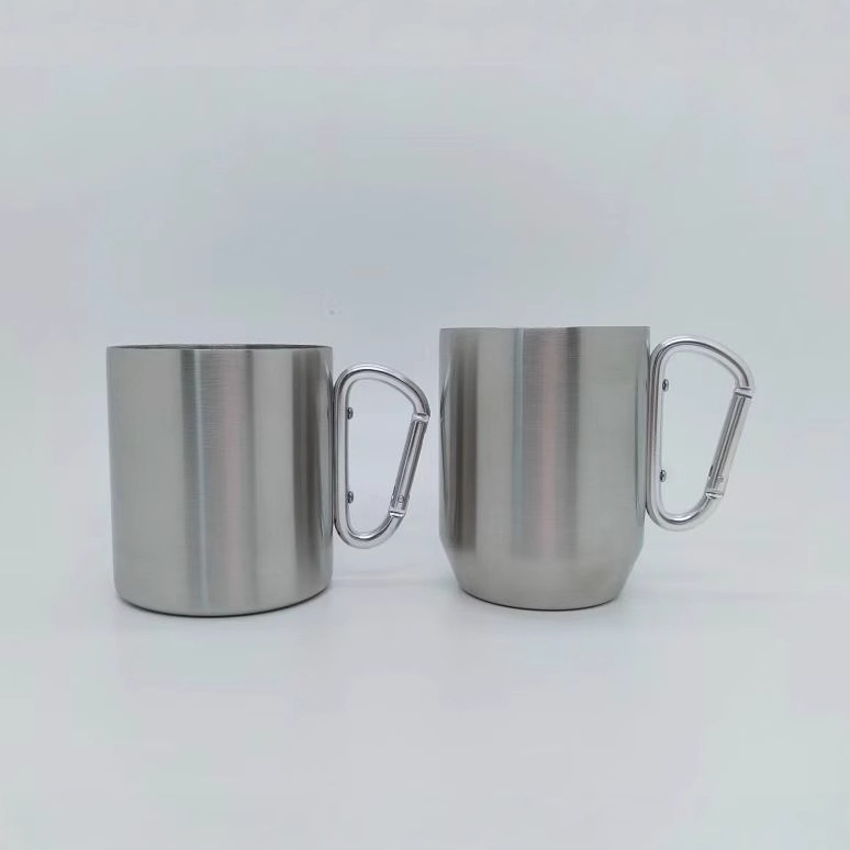 Nueva taza de acero inoxidable 304 taza de montaña portátil al aire libre simple taza de agua de oficina taza de café doble al por mayor