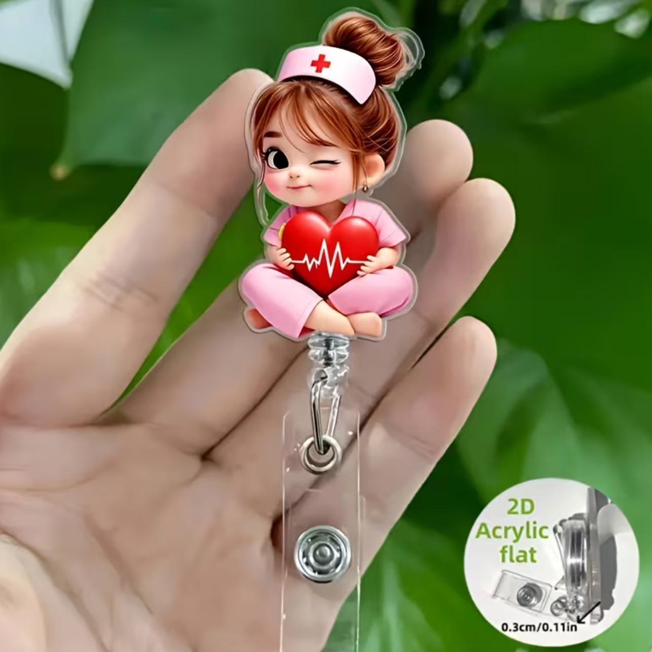 Nueva linda moda coreana de dibujos animados hebilla fácil de tirar tarjeta de trabajo clip de insignia certificado hebilla telescópica clip de insignia al por mayor