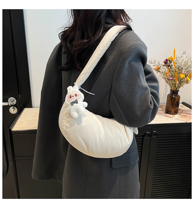 165g Weight Polyester Cotton Lining Material Sewing Thread Fashion Element Zipper Closure Type Single Shoulder Strap Strap Type Crossbody Bag Bags Type Daily, Street Occasion Nylon Material Solid Color Pattern All Seasons Season Women's Gender Basic, Classic Style Style Dumpling Shape Shape Medium Size Women's Medium Nylon Solid Color Basic Classic Style Sewing Thread Dumpling Shape Zipper Crossbody Bag 31