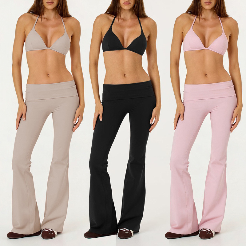 European and American Foreign Trade Cross-Border Amazon Yoga Vest Bra with Chest Pads, Halter Neck Bra, Quick-Dry Flared Pants European and American Foreign Trade Cross-Border Amazon Yoga Vest Bra with Chest Pads, Halter Neck Bra, Quick-Dry Flared Pants