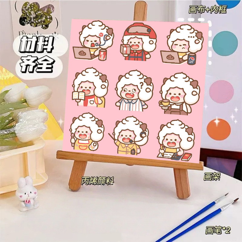 宮崎駿デジタル油絵DIY手描きぬりえ夏目友人帳ポニョ二次元アクリル画インスタ風|undefined