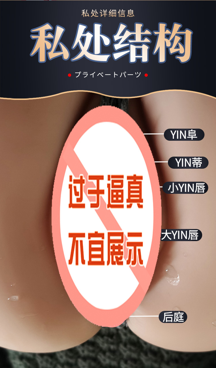 Jiuai Artificial Vaginal Buttocks Inverted Mold Half-Body Male Masturbator, TPE, Flesh Tone — detail image 8