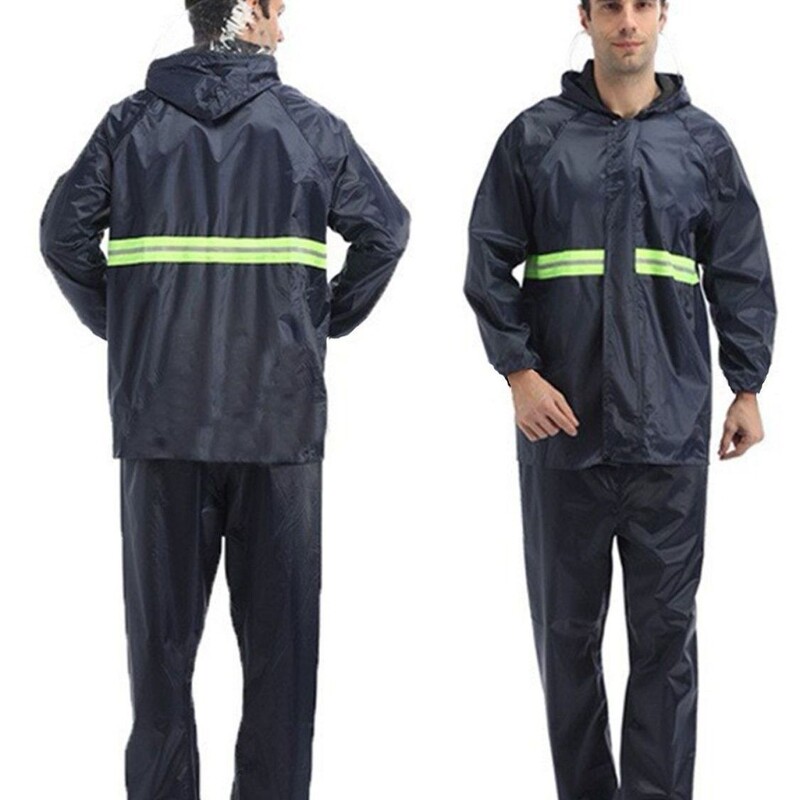 Two-piece raincoat and rainpants set made of Oxford fabric for adults, suitable for electric scooters, motorcycles, and as protective clothing for delivery riders Two-piece raincoat and rainpants set made of Oxford fabric for adults, suitable for electric scooters, motorcycles, and as protective clothing for delivery riders