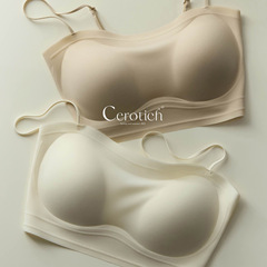 Cerotich 小さなアイスカップ超薄型サイズフリーのチューブトップ下着女性のワイヤーフリーゼリーソフトサポート通気性ブラジャー