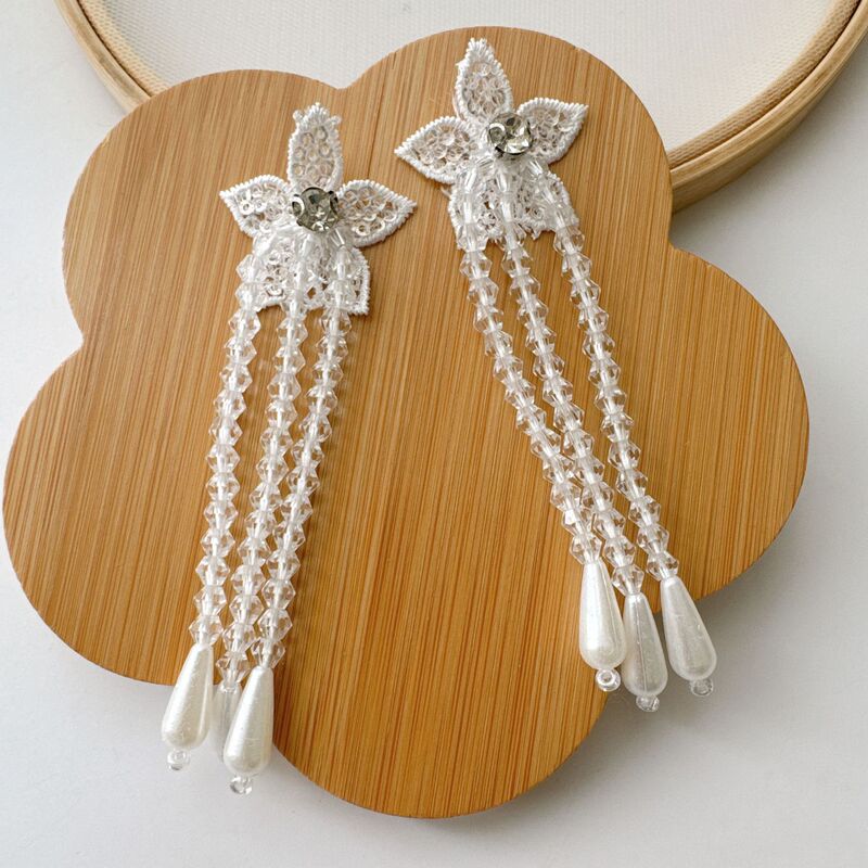 H305 Three-Dimensional Handmade Beaded Polyester Flower Lace DIY Wedding Dress Skirt Home Curtain Decoration Accessories Clothing