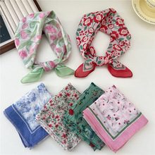 55发带棉麻小方巾丝巾女韩国文艺百搭时尚春秋夏季气质领巾围巾