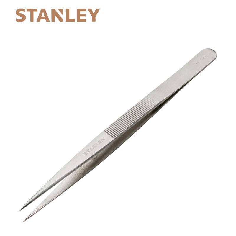 史丹利 Stanley 多功能专业镊子 尖头防滑长镊子175mm 94-518-23