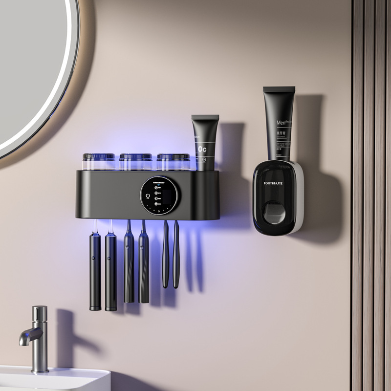 スマート歯ブラシ消毒器紫外線殺菌乾燥穴なしトイレ壁掛け式ラック電動収納|undefined